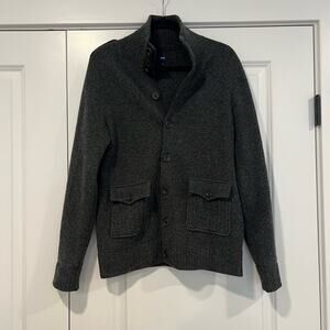 Gap Men's Button Down Cardigan 100% Lambs Wool Grey Size Small